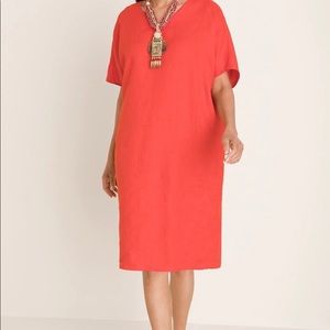 Chico's Linen Tunic Dress Coral